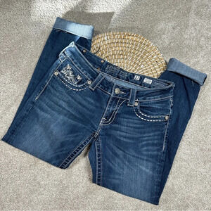 Miss Me Indigo Skinny Jeans with Embellished Pockets